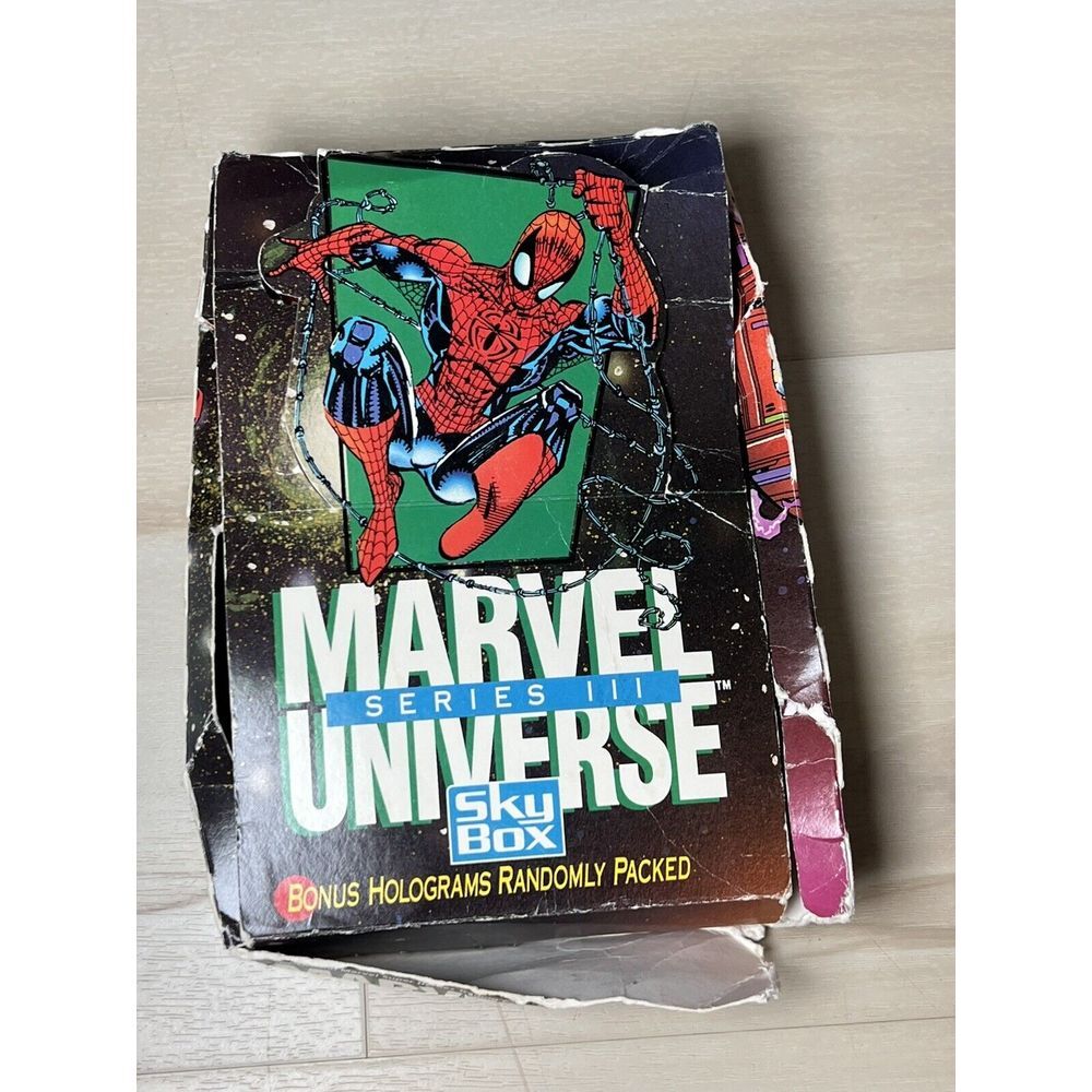 1992 Marvel universe series 3 trading cards box Sky Box Incomplete -No Holograms